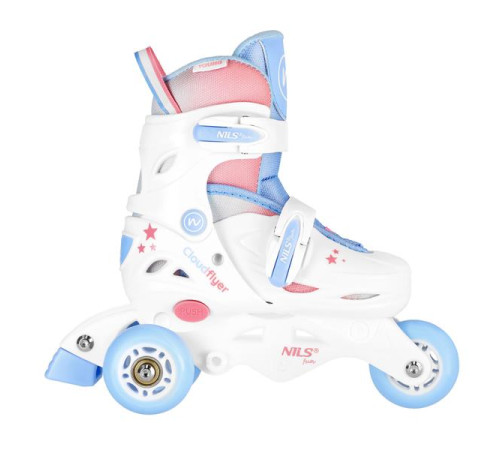 Роликові ковзани NILS FUN NJ1190 розмір S 30-33, біло-блакитні