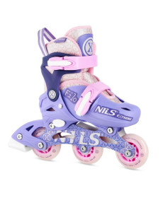 Роликові ковзани NILS EXTREME NA13102 розмір XS 26-29, фіолетово-рожеві