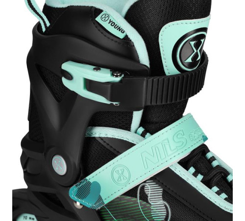 Роликові ковзани NILS EXTREME NA13808 розмір M 34-37, чорно-зелені