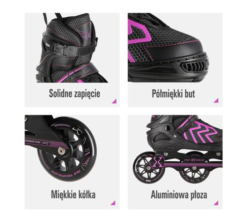 Роликові ковзани NILS EXTREME NA19318 розмір S (31-34) чорно-фіолетовий Роликові ковзани NILS EXTREME NA19318 розмір S (31-34) чорно-фіолетовий
