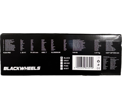 Роликові ковзани Blackwheels Flex Pro L - розмір 38-41, чорні Роликові ковзани Blackwheels Flex Pro L - розмір 38-41, чорні