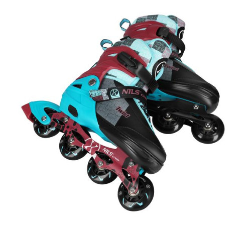 Роликові ковзани NILS EXTREME NA13810 розмір L 39-42, чорно-блакитні