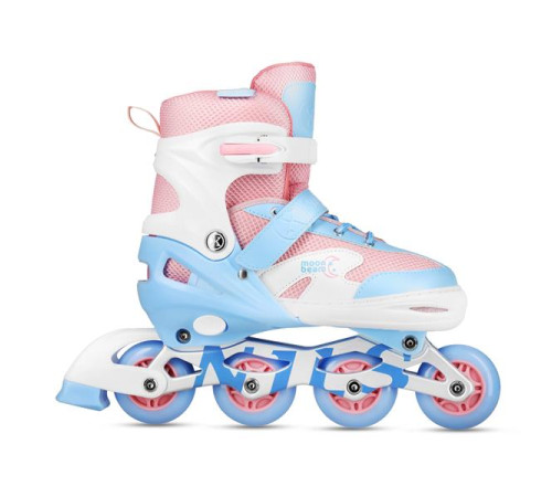Роликові ковзани з комплектом захисту NILS EXTREME Moonbeam NA0189 розмір S 31-34, блакитно-рожеві