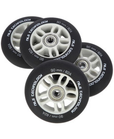 PU 90x24 82A BLACK MAT (4 szt.) + ABEC-9  (8 szt.) SET NILS EXTREME