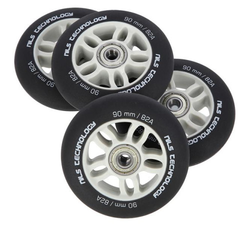 PU 90x24 82A BLACK MAT (4 szt.) + ABEC-9 (8 szt.) SET NILS EXTREME PU 90x24 82A BLACK MAT (4 szt.) + ABEC-9 (8 szt.) SET NILS EXTREME