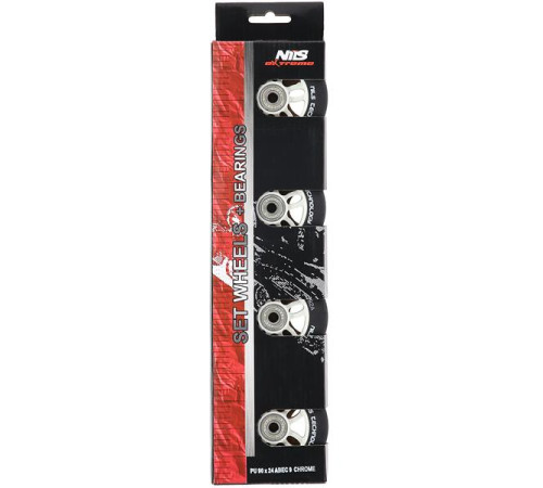 PU 90x24 82A BLACK MAT (4 szt.) + ABEC-9 (8 szt.) SET NILS EXTREME PU 90x24 82A BLACK MAT (4 szt.) + ABEC-9 (8 szt.) SET NILS EXTREME