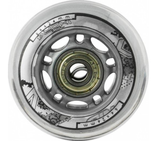 Колеса для роликових ковзанів PU 64x24 82A TRANSPARENT (4 pcs) + ABEC-7 (8 pcs) SET NILS EXTREME - прозорі Колеса для роликових ковзанів PU 64x24 82A TRANSPARENT (4 pcs) + ABEC-7 (8 pcs) SET NILS EXTREME - прозорі