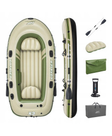 Човен надувний Bestway Voyager X3 Raft 294 х 137 см, зелено-бежевий