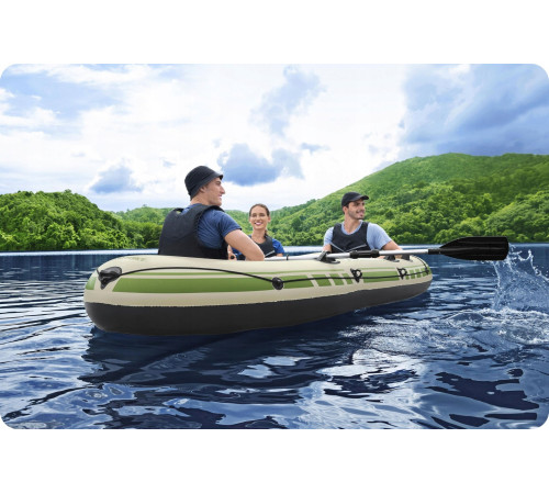 Човен надувний Bestway Voyager X3 Raft 294 х 137 см, зелено-бежевий
