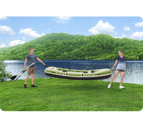 Човен надувний Bestway Voyager X3 Raft 294 х 137 см, зелено-бежевий