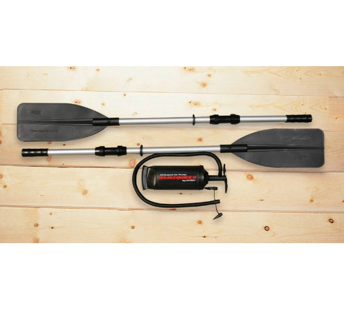 Човен надувний Intex Excursion 4 315 x 165 x 43 см, сіро-синій