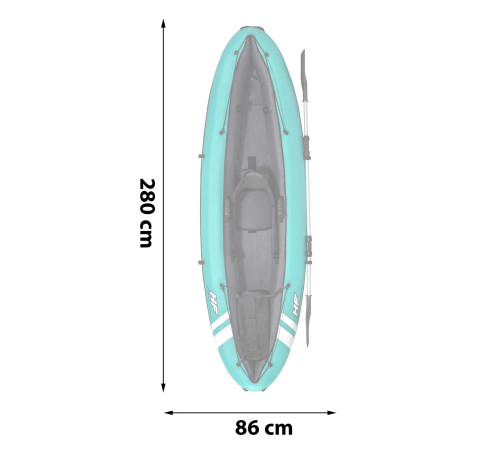 Каяк надувний Bestway Hydro-Force Ventura Elite X1 280 х 86 см, блакитно-чорний
