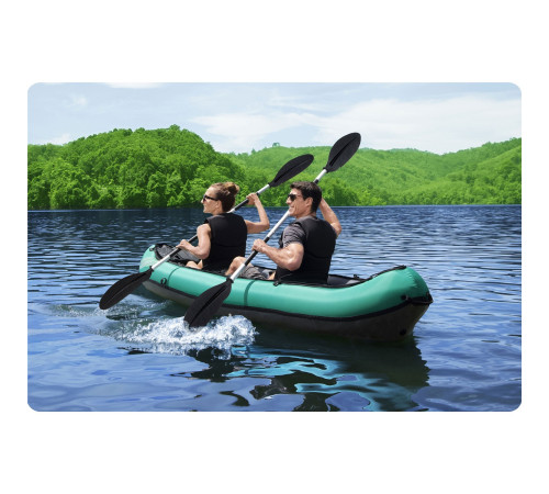 Каяк надувний Bestway Hydro-Force Ventura X2 330 х 86 см, чорно-м'ятний