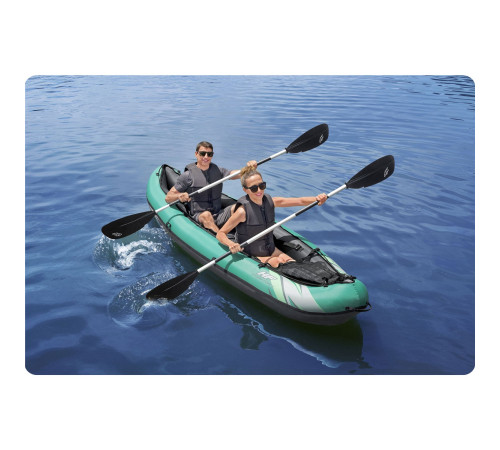 Каяк надувний Bestway Hydro-Force Ventura X2 330 х 86 см, чорно-м'ятний