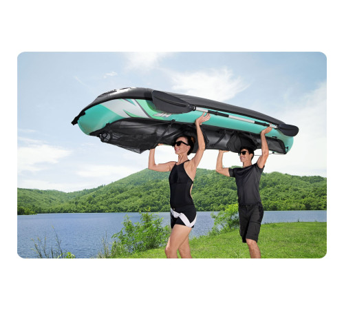 Каяк надувний Bestway Hydro-Force Ventura X2 330 х 86 см, чорно-м'ятний