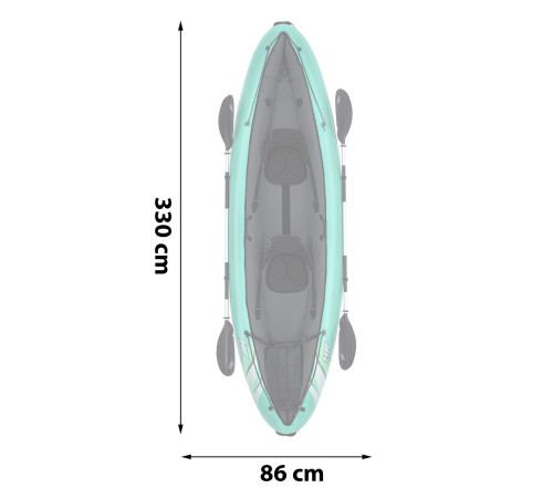 Каяк надувний Bestway Hydro-Force Ventura X2 330 х 86 см, чорно-м'ятний