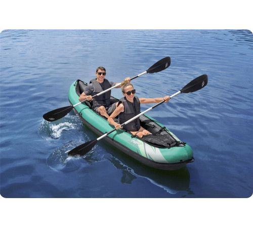 Каяк надувний Bestway Hydro-Force Ventura X2 330 х 86 см, чорно-м'ятний