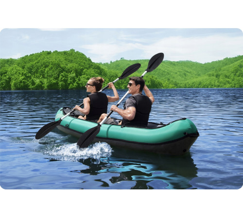 Каяк надувний Bestway Hydro-Force Ventura X2 330 х 86 см, чорно-м'ятний