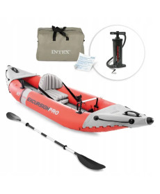 Каяк надувний Intex Excursion Pro K1 305 х 91 х 46 см, червоно-сірий