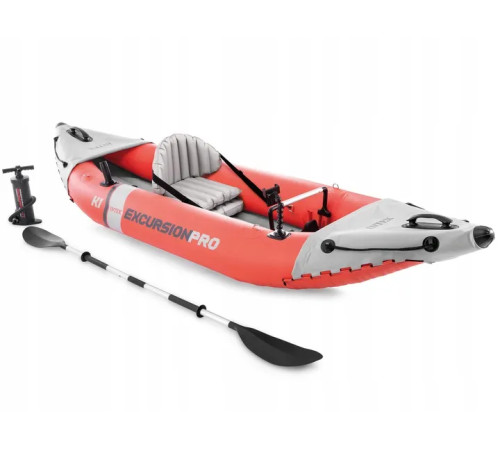 Каяк надувний Intex Excursion Pro K1 305 х 91 х 46 см, червоно-сірий