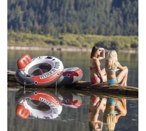 Коло надувне зі спинкою Intex 56825 River Run, біло-червоне 135 x 45 см Коло надувне зі спинкою Intex 56825 River Run, біло-червоне 135 x 45 см
