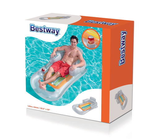 Матрац, шезлонг надувний Bestway 43028 сріблястий, 161 x 84 см Матрац, шезлонг надувний Bestway 43028 сріблястий, 161 x 84 см