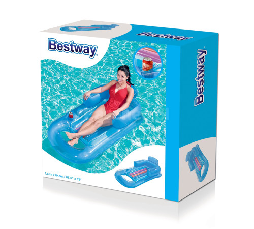 Матрац, шезлонг надувний Bestway 43028 синій, 161 x 84 см Матрац, шезлонг надувний Bestway 43028 синій, 161 x 84 см