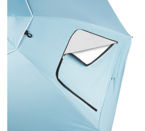 Парасоля пляжна 2-в-1 NILS CAMP NC17114 XXL 240 см, блакитна