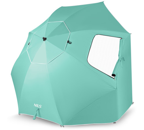 Парасоля пляжна 2-в-1 NILS CAMP NC17114 XXL 240 см, зелена