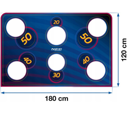 Мішень для футбольних воріт Neo-Sport NS-1474 180 х 120 см, синя