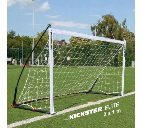Ворота футбольні Quickplay Kickster Elite 07542 200 х 100 см, чорно-сірі