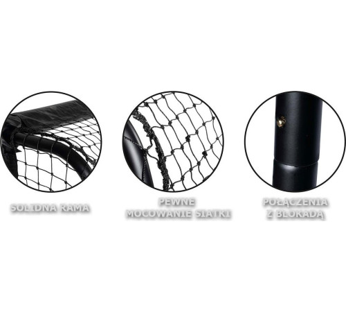 Ворота футбольні Enero Pro 180 x 120 x 60 см, чорні Ворота футбольні Enero Pro 180 x 120 x 60 см, чорні