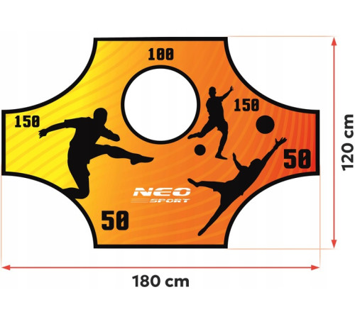 Мішень для футбольних воріт Neo-Sport NS-1477 180 х 120 см, помаранчева