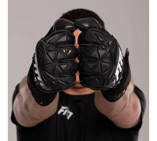 Рукавички воротарські Football Masters Invictus X PRO BLACK р.9, чорні Рукавички воротарські Football Masters Invictus X PRO BLACK р.9, чорні