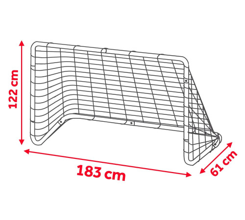 Ворота футбольні Neo-Sport 183 x 122 x 61 см, червоно-білі