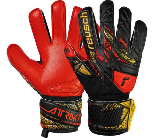 Рукавички воротарські Reusch Attrakt Silver Junior 5572215 7075 р.6,5, чорно-червоні Рукавички воротарські Reusch Attrakt Silver Junior 5572215 7075 р.6,5, чорно-червоні
