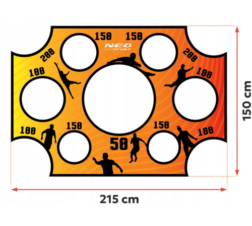 Мішень для футбольних воріт Neo-Sport NS-1478 215 х 150 см, помаранчева