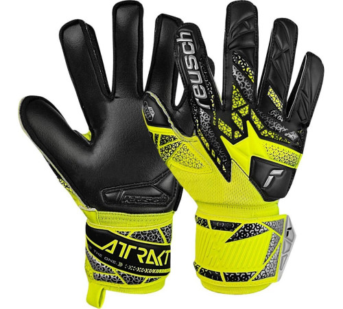 Рукавички воротарські Reusch Attrakt Silver Junior 5572215 2025 р.6, жовто-чорний Рукавички воротарські Reusch Attrakt Silver Junior 5572215 2025 р.6, жовто-чорний