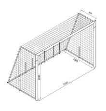 Сітка для пляжного футболу Romi Sport, шнур - 4 мм. 5,5×2,2 м, біла