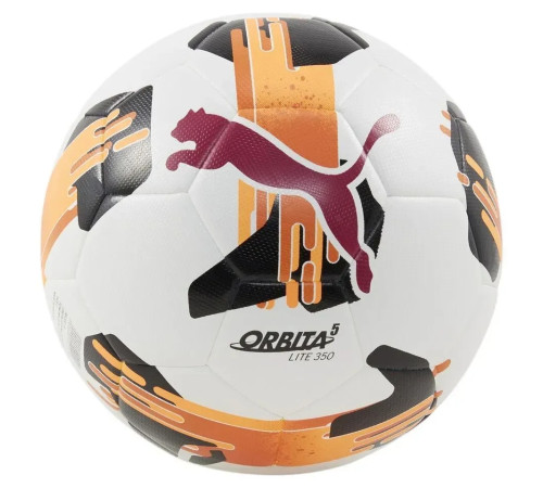 М'яч футбольний Puma Orbita 5 FUSION Lite 350 розмір 5, біло-оранжевий