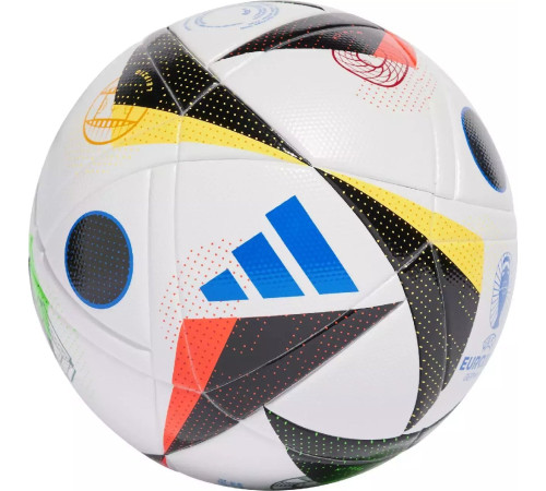 М'яч футбольний Adidas Euro24 Fussballliebe IN9369 розмір 4, чорно-білий М'яч футбольний Adidas Euro24 Fussballliebe IN9369 розмір 4, чорно-білий