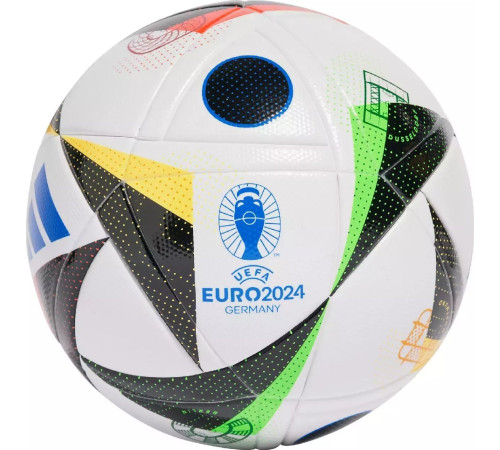 М'яч футбольний Adidas Euro24 Fussballliebe IN9369 розмір 4, чорно-білий М'яч футбольний Adidas Euro24 Fussballliebe IN9369 розмір 4, чорно-білий