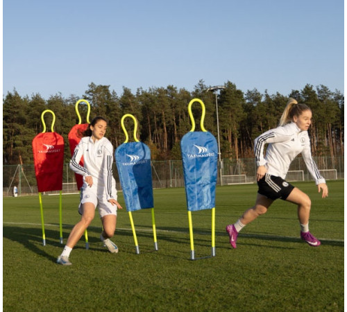 Манекен футболіста для тренувань Yakimasport Junior 150 см, блакитно-зелений