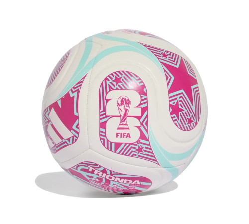Футбольний м'яч Adidas FIFA World Cup 26™ Trionda Club розмір 5, біло-рожевий