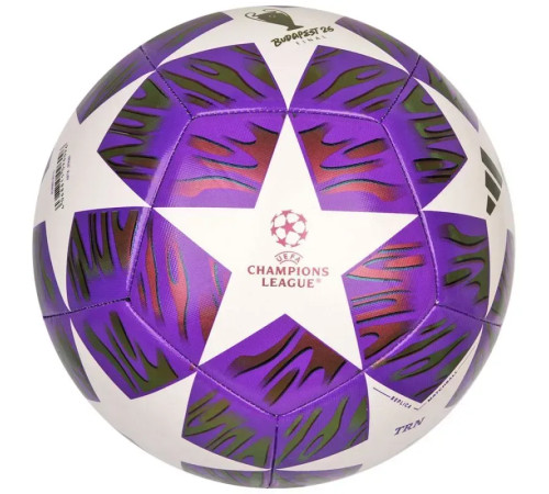Футбольний м'яч Adidas UCL Training 25/26 Budapest розмір 5, біло-фіолетовий
