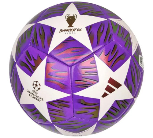 Футбольний м'яч Adidas UCL Training 25/26 Budapest розмір 5, біло-фіолетовий