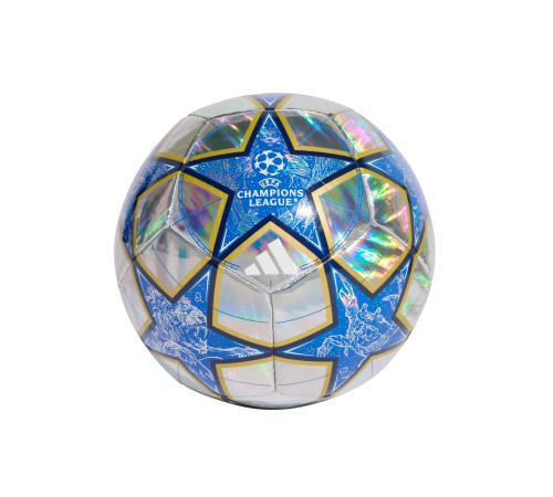 Футбольний м'яч Adidas UCL Training 25/26 League Stage Foil розмір 5, сріблясто-синій