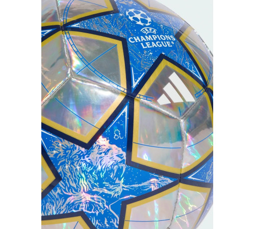 Футбольний м'яч Adidas UCL Training 25/26 League Stage Foil розмір 5, сріблясто-синій