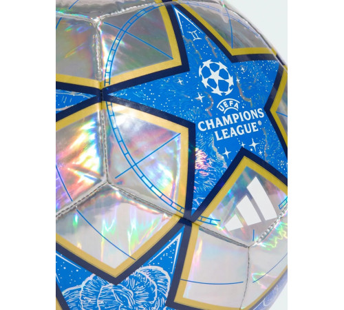 Футбольний м'яч Adidas UCL Training 25/26 League Stage Foil розмір 5, сріблясто-синій