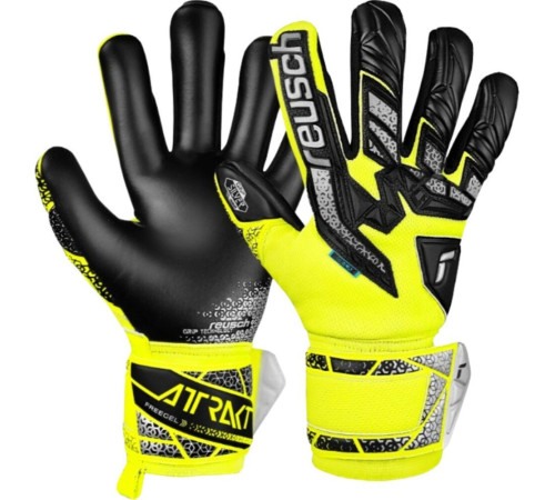 Рукавички воротарські Reusch Attrakt Freegel Silver 5570235 2025 р.8,5, жовто-чорні Рукавички воротарські Reusch Attrakt Freegel Silver 5570235 2025 р.8,5, жовто-чорні